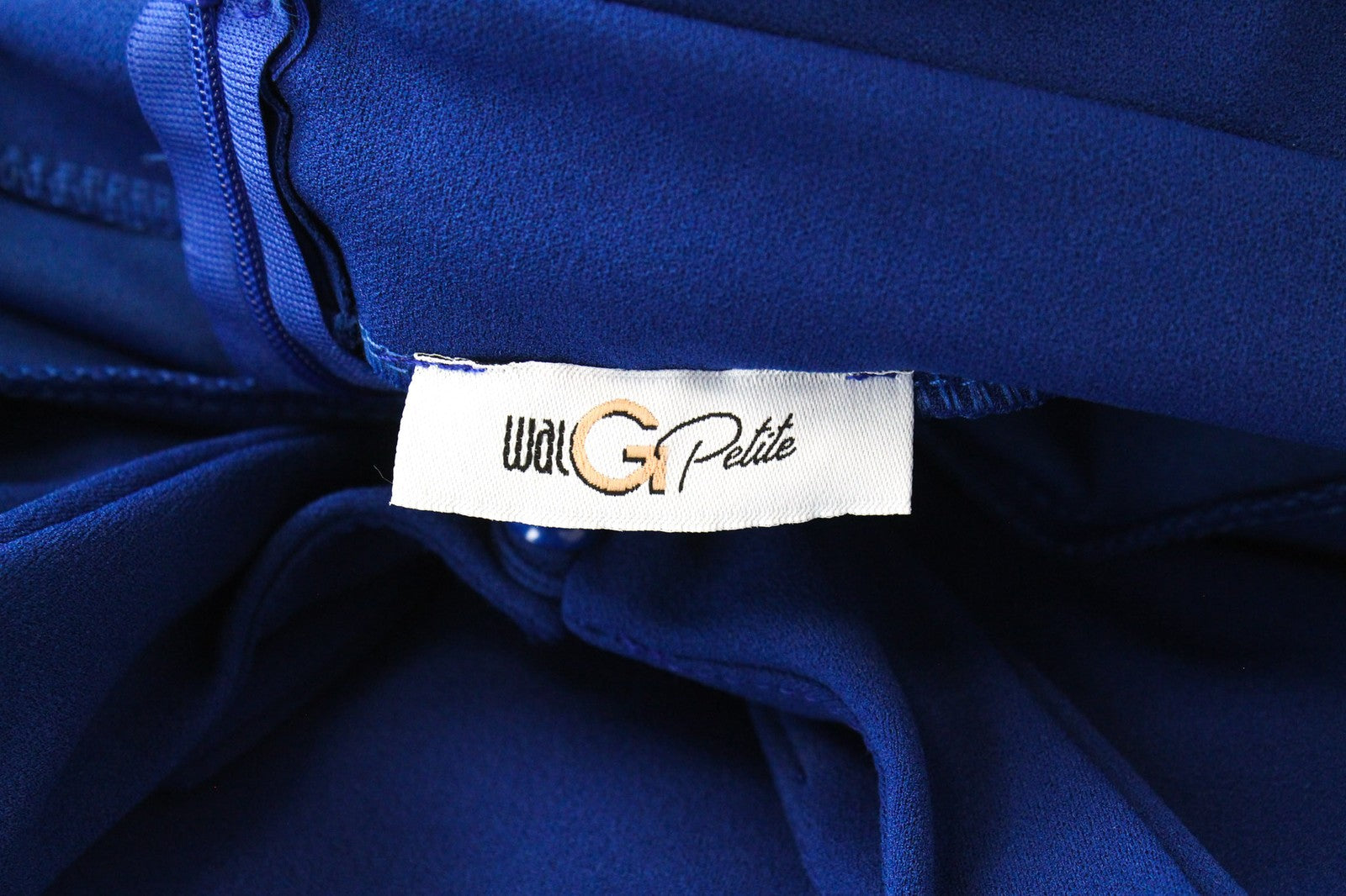 WAL G moteriška suknelė S mėlyna maksi suknelė su V formos iškirpte, platėjančia apranga. 