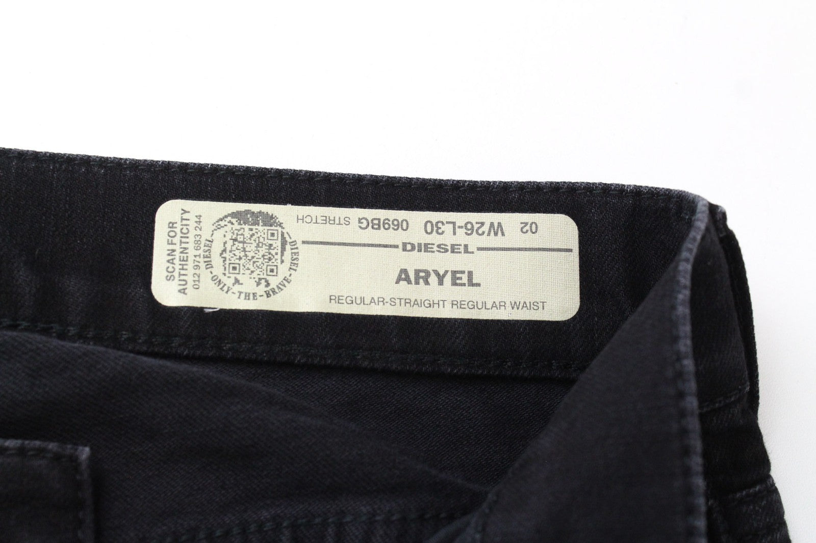 DIESEL Aryel 069BG Women Jeans W26/L30 Straight Dark Grey Stretch Regular Fit