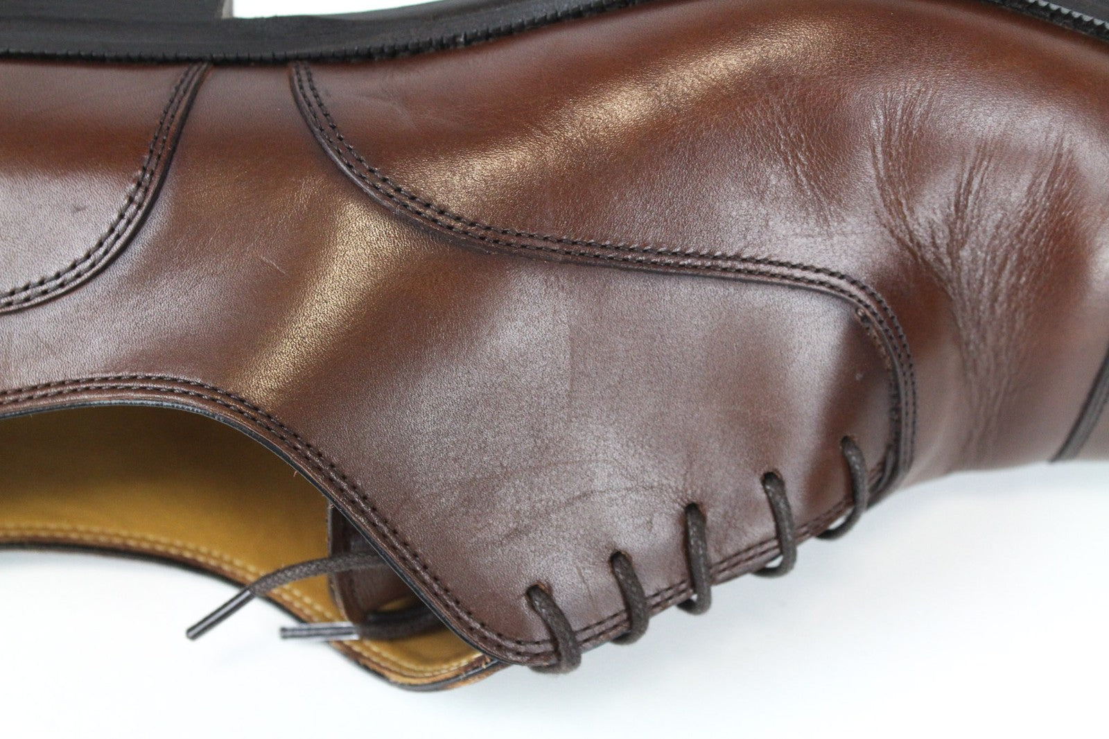 SUITSUPPLY Men Formal Shoes EU43 Mid Brown Calf Leather Derby Classic Lace-Up