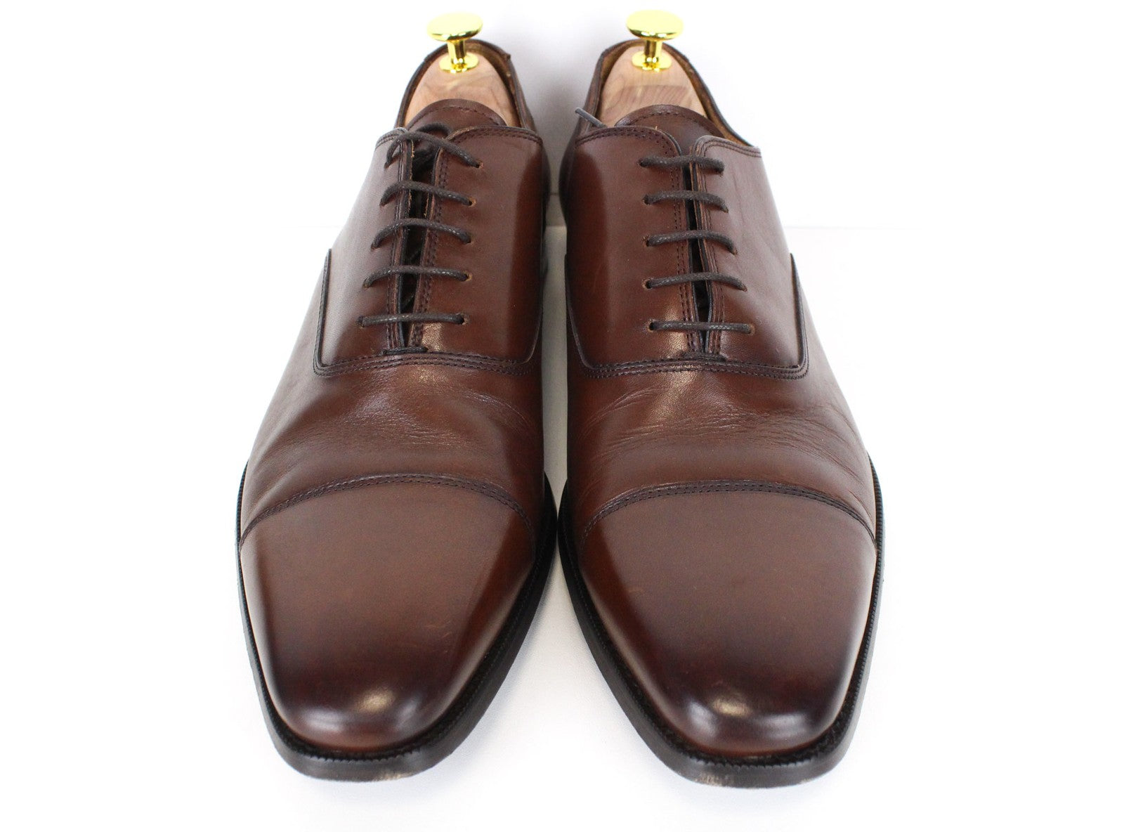 SUITSUPPLY Men Formal Shoes EU43 Mid Brown Calf Leather Derby Classic Lace-Up