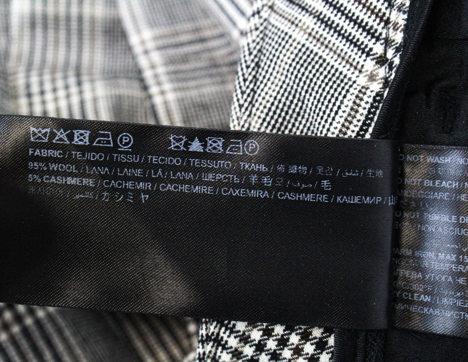 SUISTUDIO Robin moteriškos kelnės UK12S smėlio spalvos vilnos kašmyro languotas plonas kirpimas 