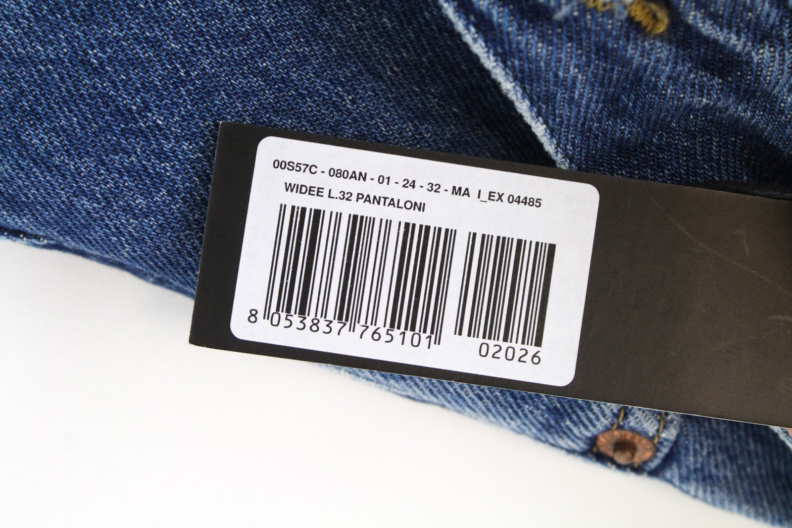 DIESEL Widee 080AN Women Jeans W24/L32 Blue Straight Regular Fit Cotton Blend