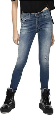 DIESEL Slandy 084MU Women Jeans W24/L32 Super Slim Skinny Girls Fit Blue Stretch