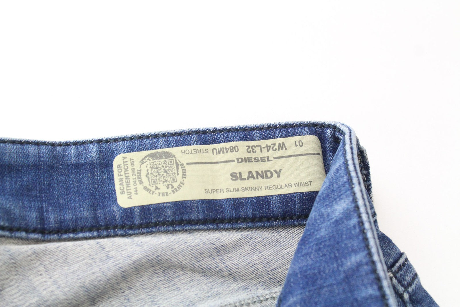 DIESEL Slandy 084MU Women Jeans W24/L32 Super Slim Skinny Girls Fit Blue Stretch