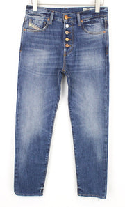 DIESEL Mharky 085AG Men Jeans W29/L32 Slim Skinny Fit Washed Blue Pure Cotton