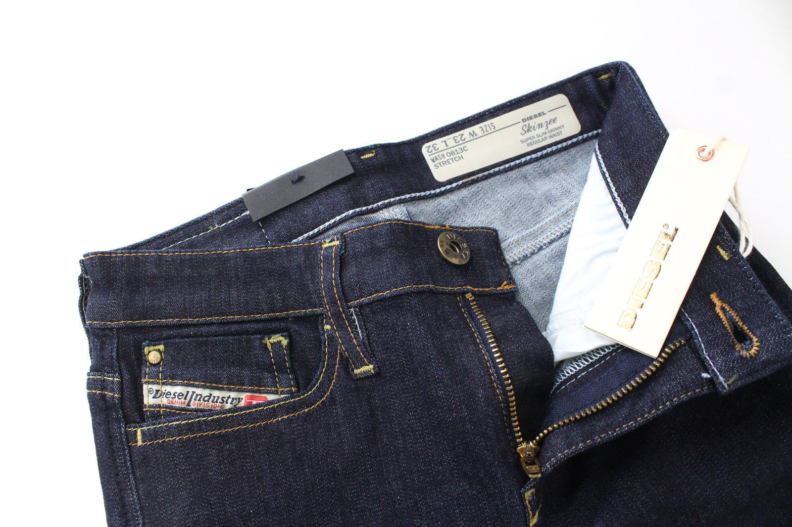 DIESEL Skinzee 0813C Women Jeans W23/L32 Super Slim Skinny Blue Stretch Fitted