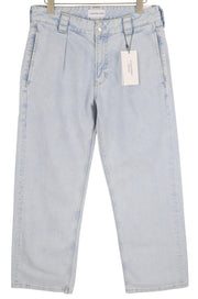 CALVIN KLEIN 90-ųjų laisvi vyriški džinsai W31 šviesiai mėlyni skalbti išblukę plisuoti užtrauktukai 