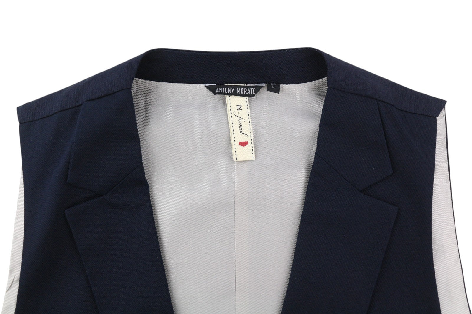 ANTONY MORATO vyriška liemenė L tamsiai mėlyna su įpjova atvartu, dvieilis pamušalas