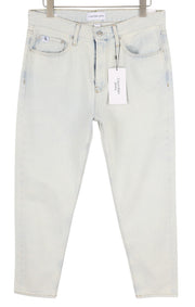 CALVIN KLEIN Regular Taper Men Jeans W33/L30 Light Blue Washed Denim Zip Fly