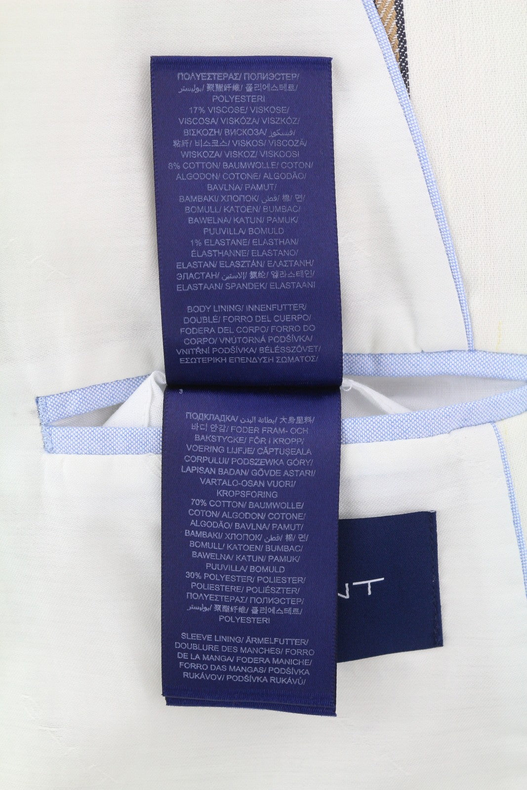 GANT dryžuotas lininis tiesus moteriškas švarkas EU40 balkšvas lininio mišinio audinys su įpjova atvarte 