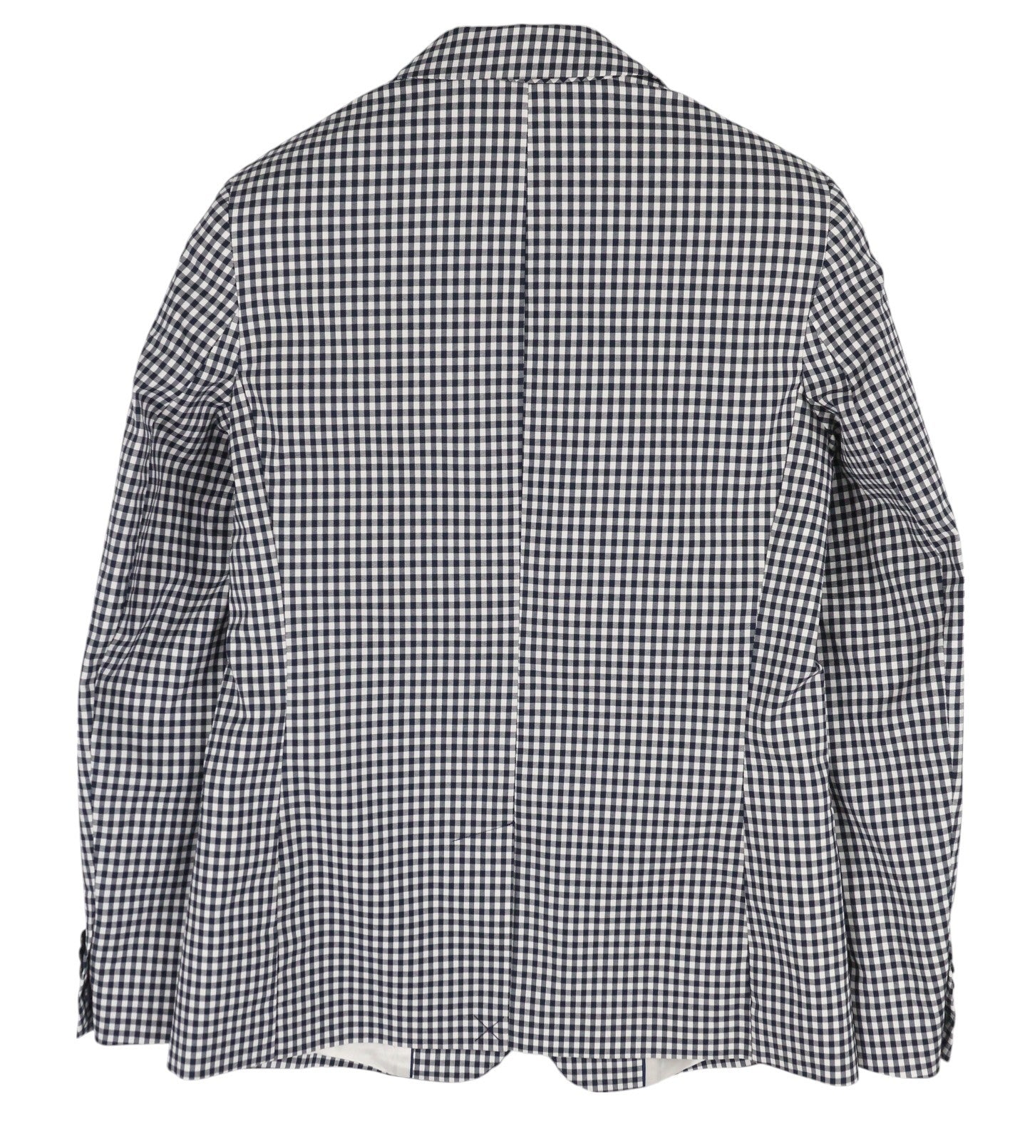 GANT „Gant Gingham Stretch Regular“ moteriškas švarkas, 38 dydžio, mėlynas languotas, vieneilis, išpjova 