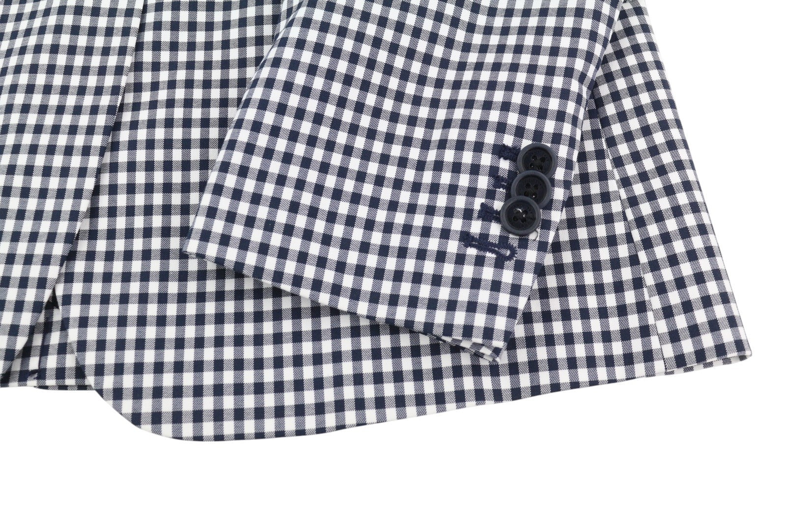 GANT „Gant Gingham Stretch Regular“ moteriškas švarkas, 38 dydžio, mėlynas languotas, vieneilis, išpjova 
