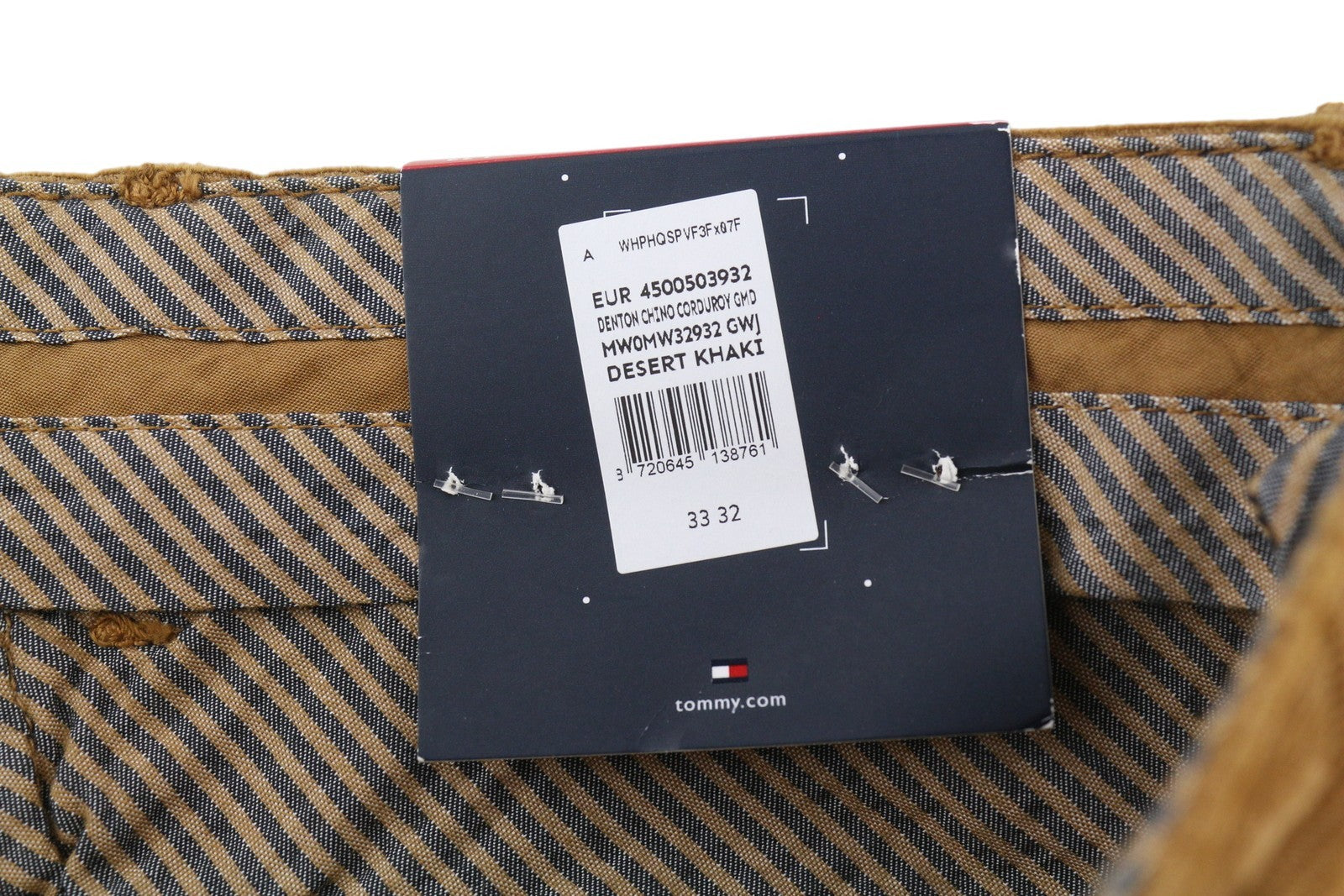 TOMMY HILFIGER Denton Chino Corduroy vyriškos kelnės W33/L32 tiesaus kirpimo, rekomenduojama kaina – 139 € 