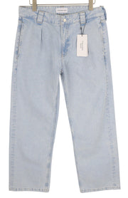 CALVIN KLEIN 90-ųjų laisvi vyriški džinsai W32 šviesiai mėlyni skalbti išblukę plisuoti užtrauktukai 