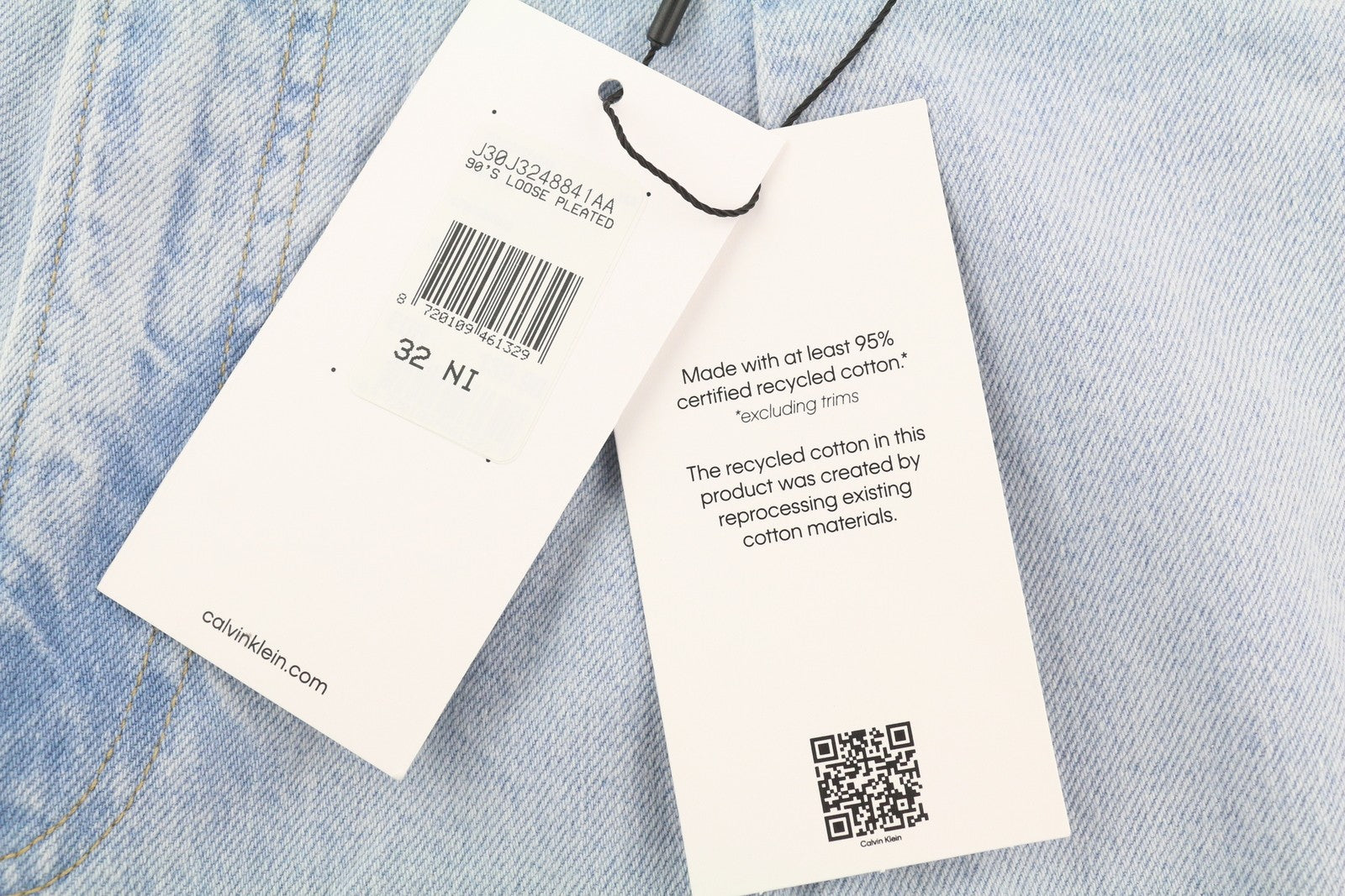 CALVIN KLEIN 90-ųjų laisvi vyriški džinsai W32 šviesiai mėlyni skalbti išblukę plisuoti užtrauktukai 