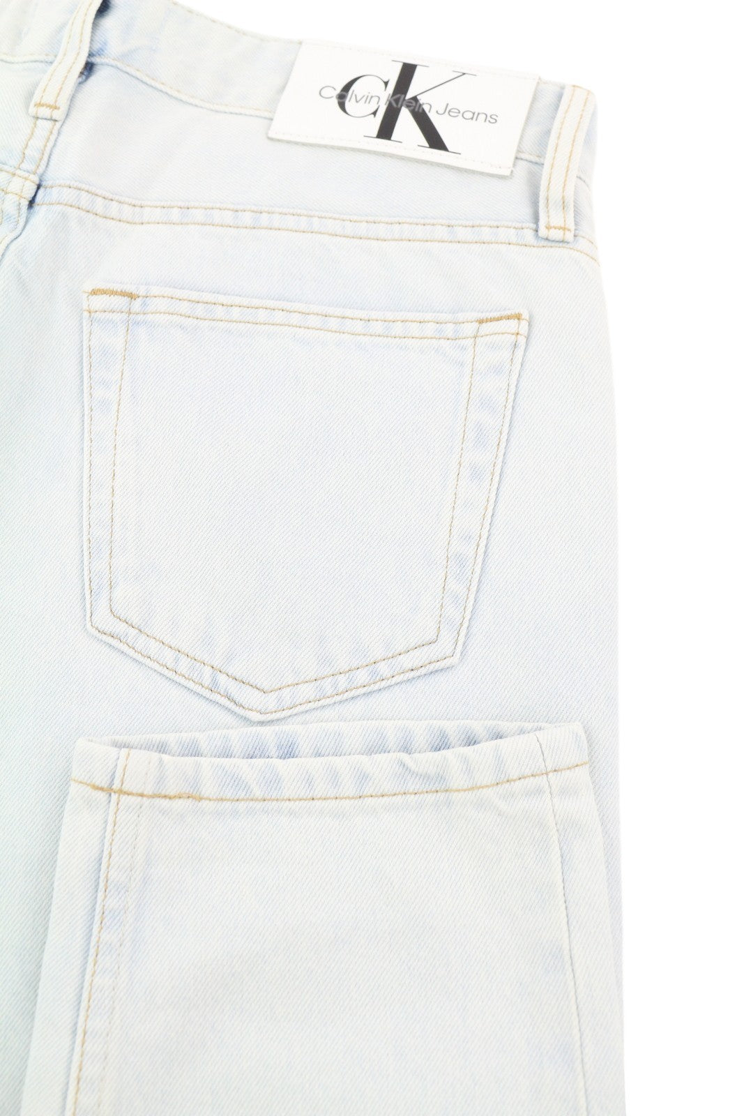 CALVIN KLEIN Regular Taper vyriški džinsai W30/L32 šviesiai mėlyni skalbto džinso užtrauktuku 