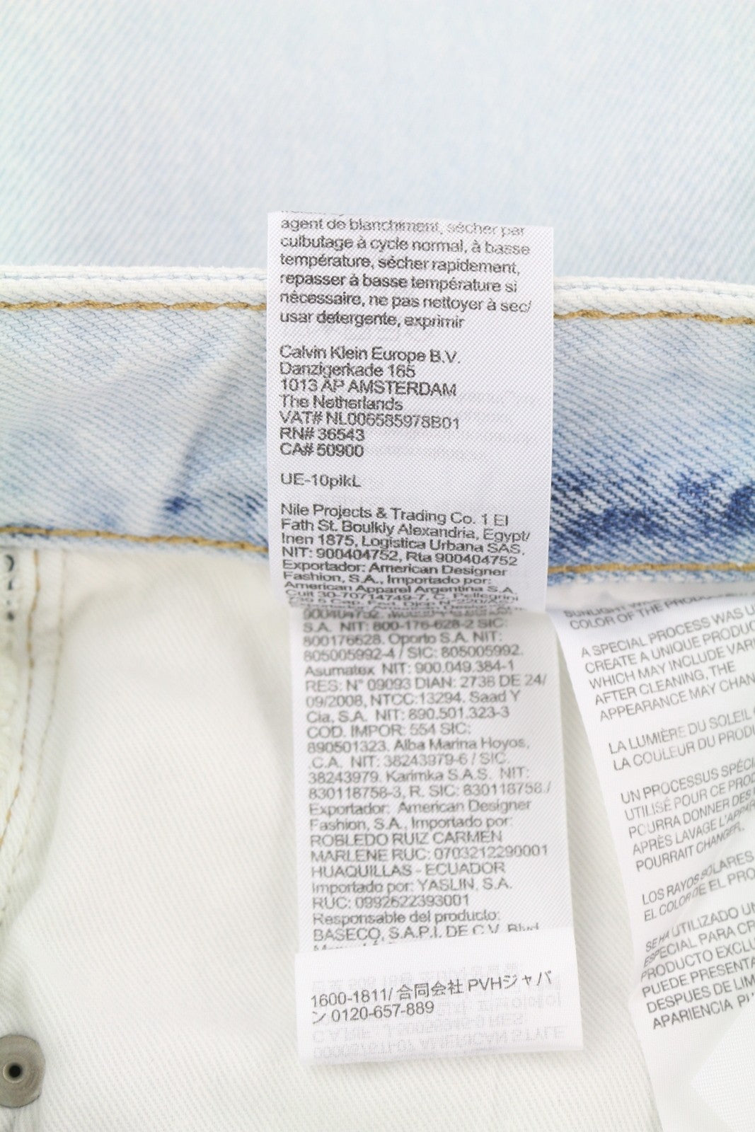 CALVIN KLEIN Regular Taper vyriški džinsai W30/L32 šviesiai mėlyni skalbto džinso užtrauktuku 