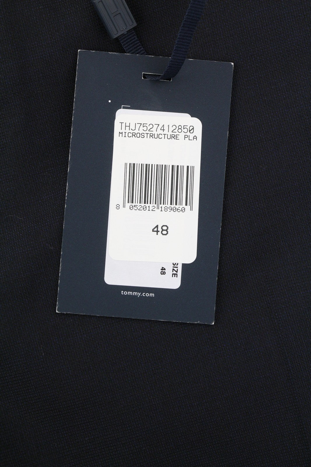 TOMMY HILFIGER vyriškos kelnės, 48 ​​dydžio, tamsiai mėlynos, THFlex vilnos mišinio, plonos, plokščios priekinės dalies. 