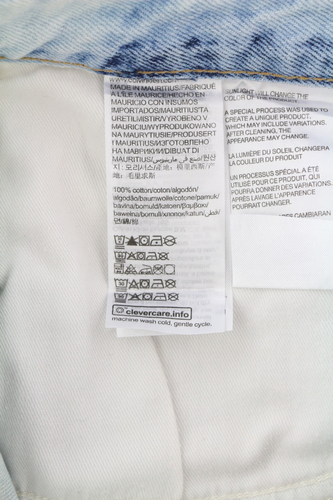 CALVIN KLEIN Regular Taper Men Jeans W31/L32 Light Blue Washed Denim Zipper