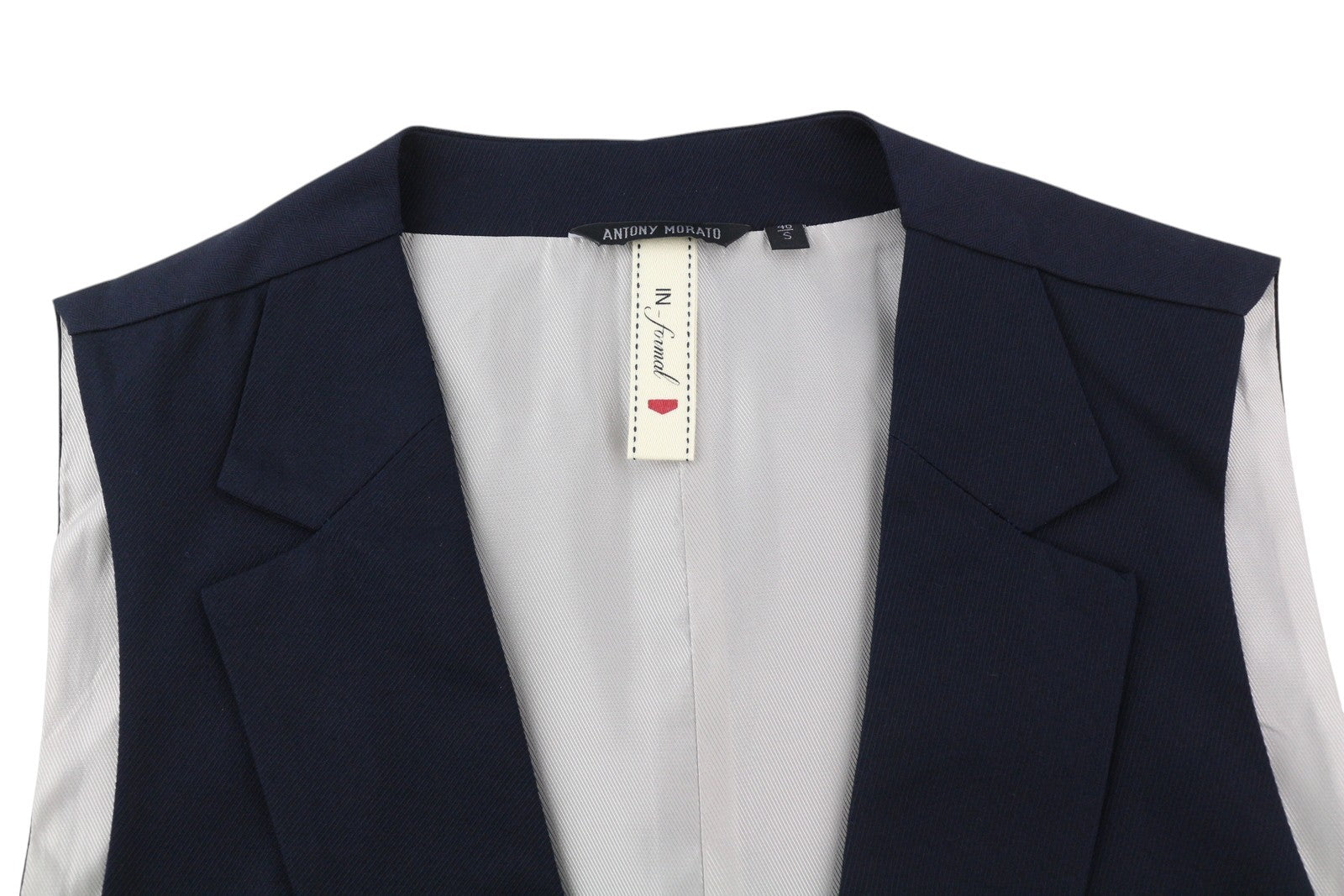 ANTONY MORATO vyriška liemenė S tamsiai mėlyna su įpjova atvartu, dviguba eile, pamušalu