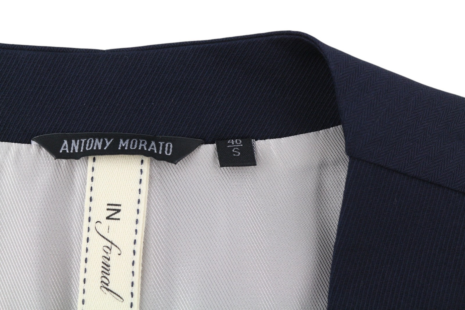 ANTONY MORATO vyriška liemenė S tamsiai mėlyna su įpjova atvartu, dviguba eile, pamušalu