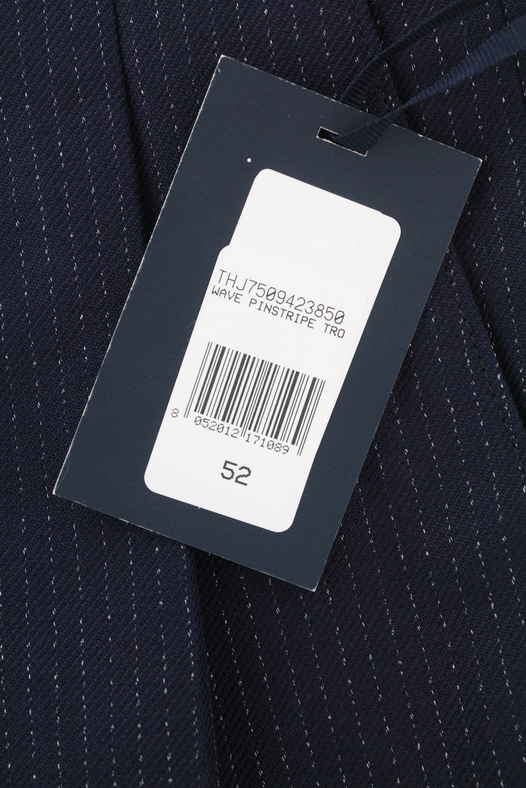 TOMMY HILFIGER Wave Pinstripe vyriškos kelnės W35 mėlynos vilnos mišinio klostuotos, rekomenduojama kaina 169 € 