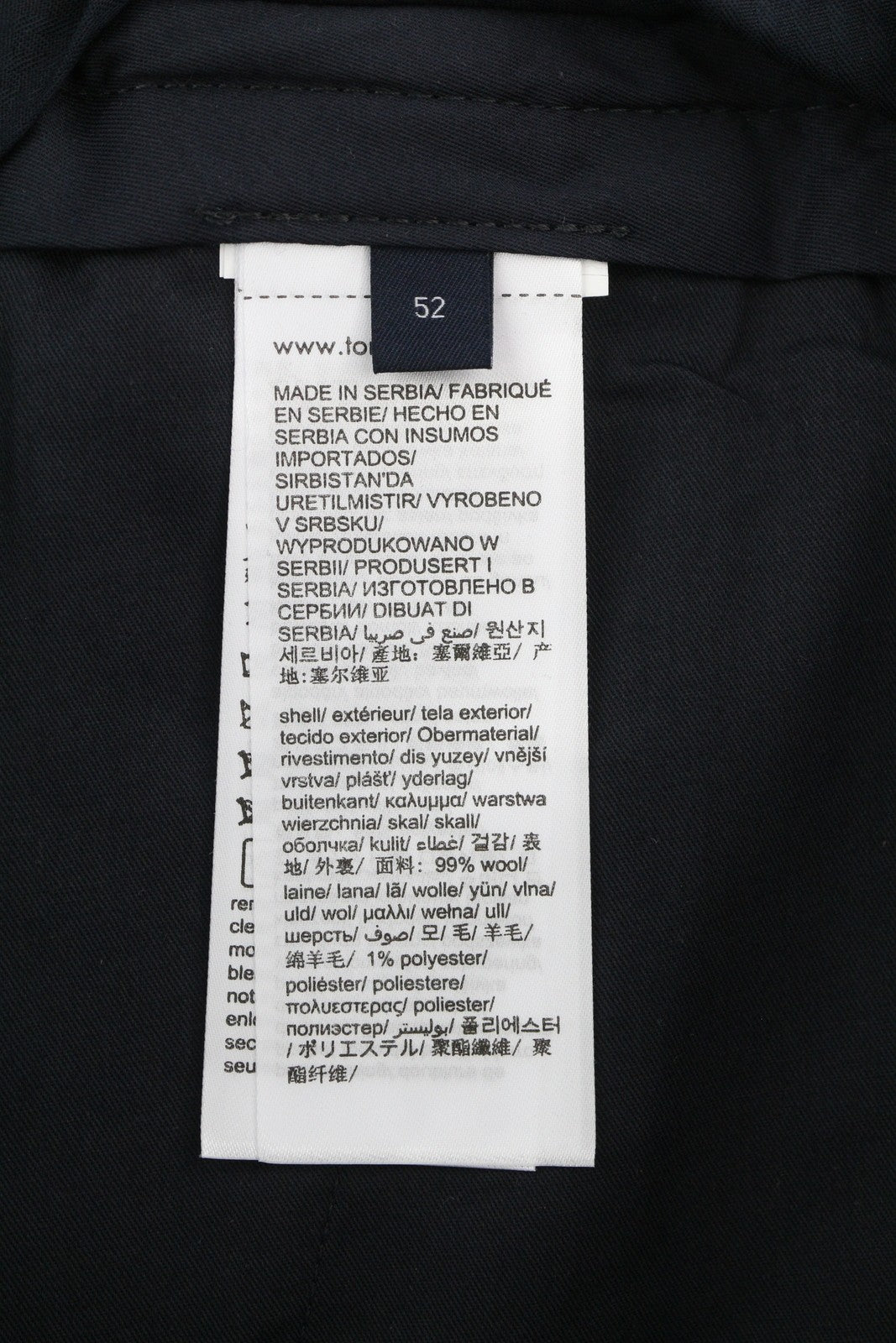 TOMMY HILFIGER Wave Pinstripe vyriškos kelnės W35 mėlynos vilnos mišinio klostuotos, rekomenduojama kaina 169 € 