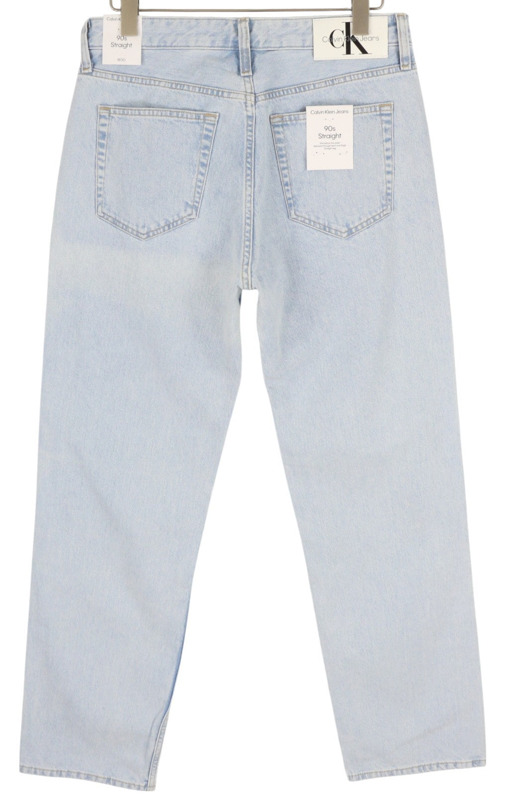 CALVIN KLEIN 90s Straight Men Jeans W30 Light Blue Washed Faded Zip Fly Denim