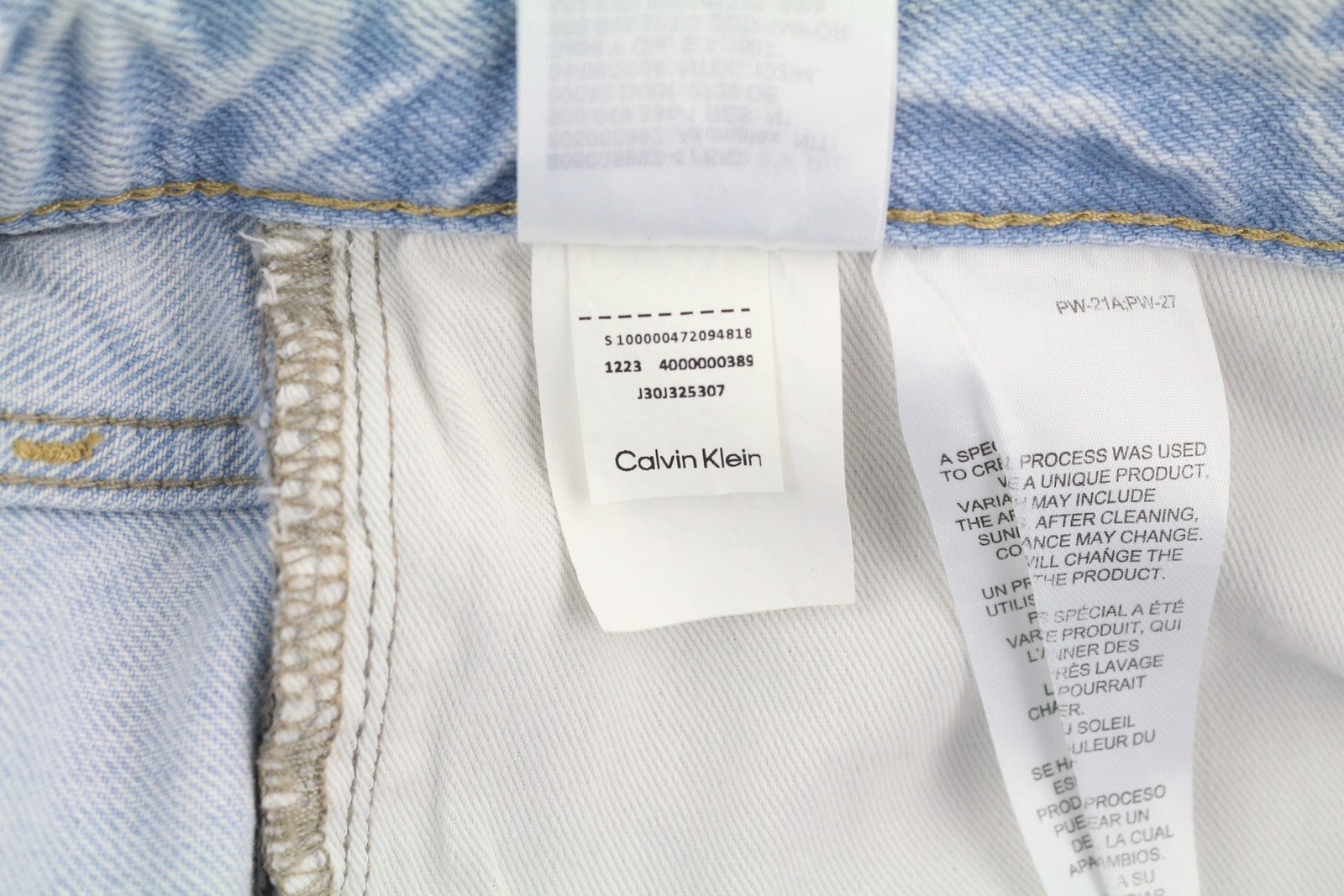 CALVIN KLEIN 90-ųjų tiesūs vyriški džinsai W32 šviesiai mėlyni skalbti išblukę užtrauktukai Fly Denim 