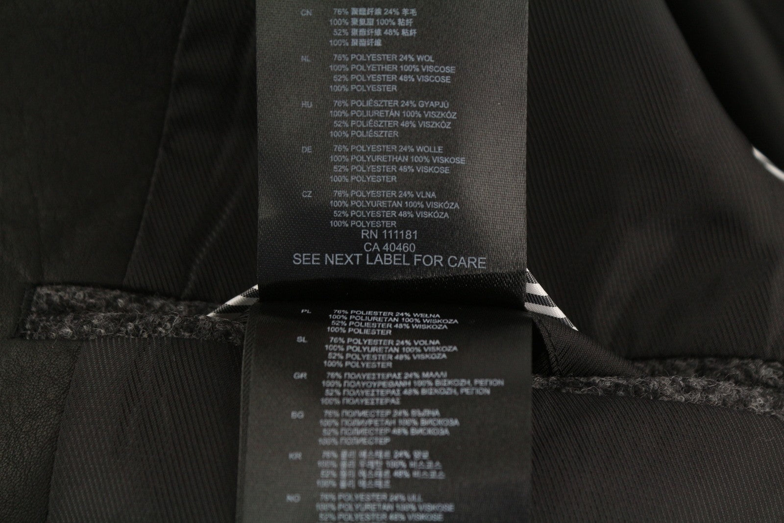 ANTONY MORATO vyriškas švarkas S melanžo pilkas vilnos mišinio plonas kirpimas dengtas įpjova atlape 