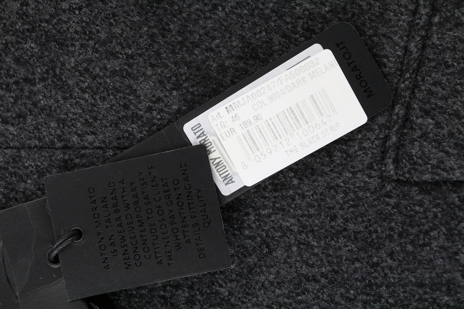 ANTONY MORATO vyriškas švarkas S melanžo pilkas vilnos mišinio plonas kirpimas dengtas įpjova atlape 