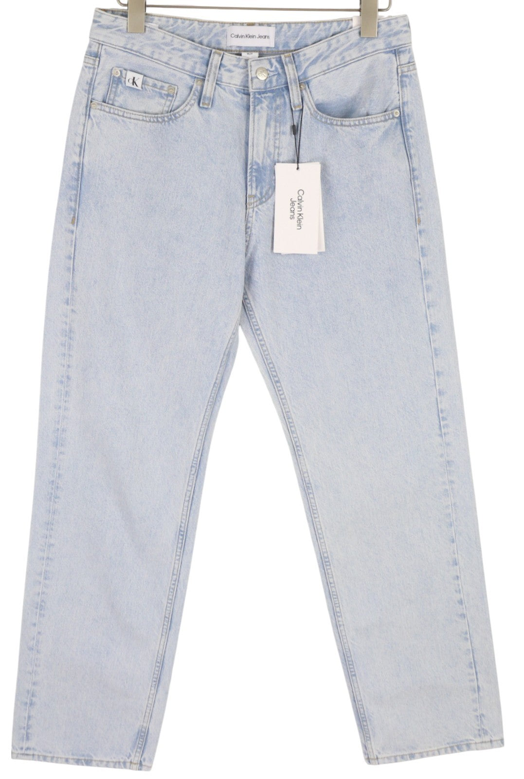 CALVIN KLEIN 90s Straight Men Jeans W29 Light Blue Washed Faded Zip Fly Denim