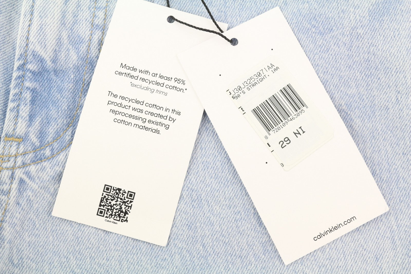 CALVIN KLEIN 90s Straight Men Jeans W29 Light Blue Washed Faded Zip Fly Denim