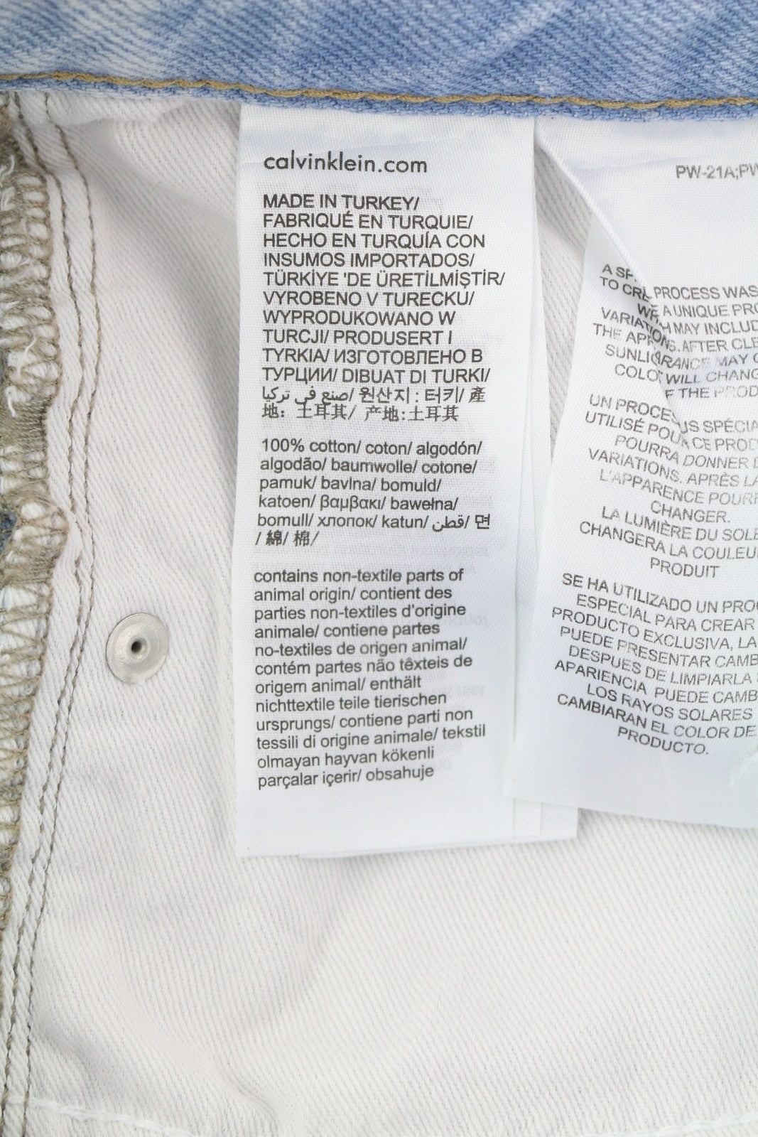 CALVIN KLEIN 90s Straight Men Jeans W29 Light Blue Washed Faded Zip Fly Denim