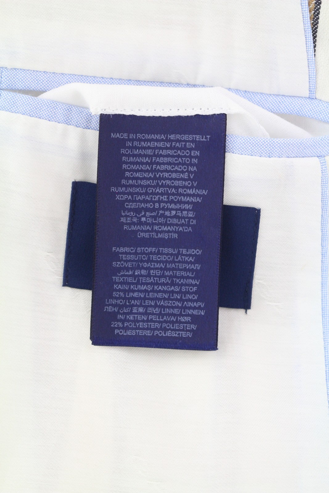 GANT Stripe Linen Straight Women Blazer EU38 Off-White Linen Blend Notch Lapel