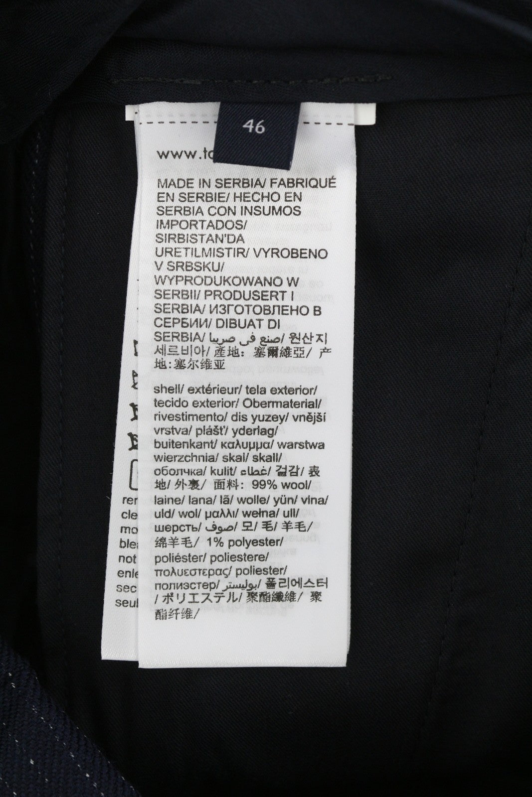 TOMMY HILFIGER Wave Pinstripe vyriškos kelnės W31 mėlynos, vilnos mišinio klostuotos, rekomenduojama kaina – 169 € 