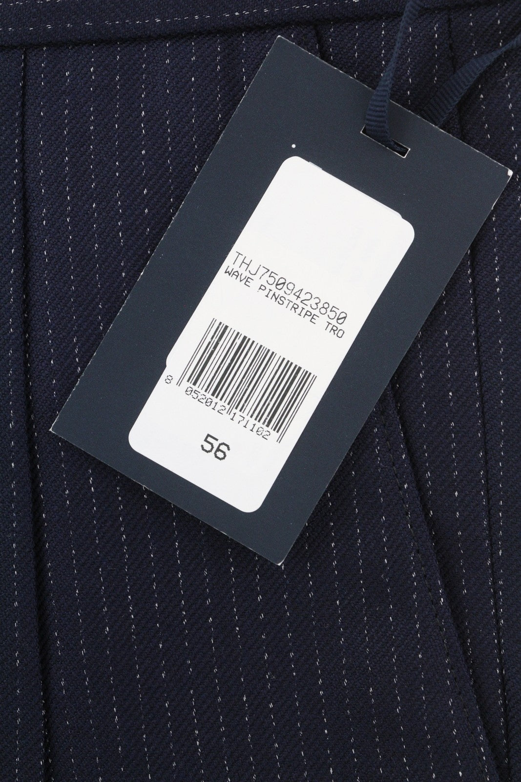 TOMMY HILFIGER Wave Pinstripe vyriškos kelnės W40 mėlynos vilnos mišinio klostuotos, rekomenduojama kaina 169 € 