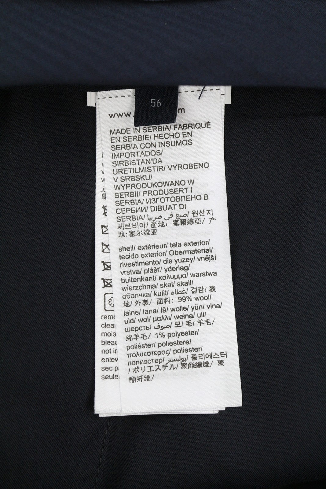 TOMMY HILFIGER Wave Pinstripe vyriškos kelnės W40 mėlynos vilnos mišinio klostuotos, rekomenduojama kaina 169 € 