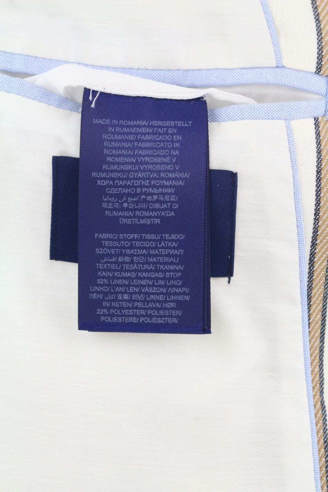 GANT dryžuotas lininis tiesus moteriškas švarkas EU36 balkšvas lininio mišinio audinys su įpjova atvarte 