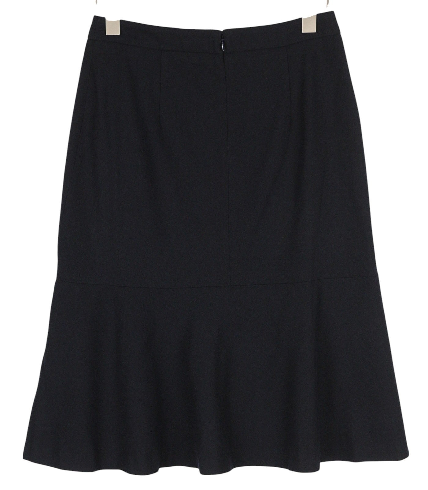 GANT flanelinis platėjantis moteriškas sijonas, 38 dydžio, tamsiai mėlynas, vilnos mišinio pamušalu, užtrauktuku iki kelių 