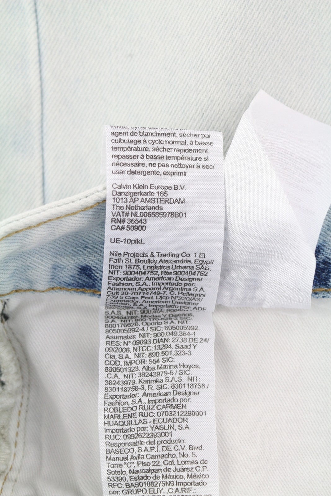 CALVIN KLEIN Regular Taper Men Jeans W30/L32 Light Blue Washed Denim Zip Fly