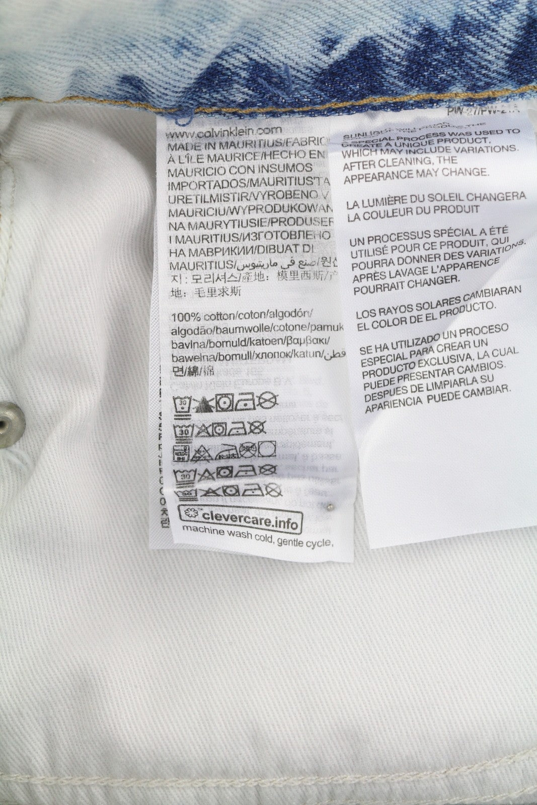 CALVIN KLEIN Regular Taper Men Jeans W30/L32 Light Blue Washed Denim Zip Fly