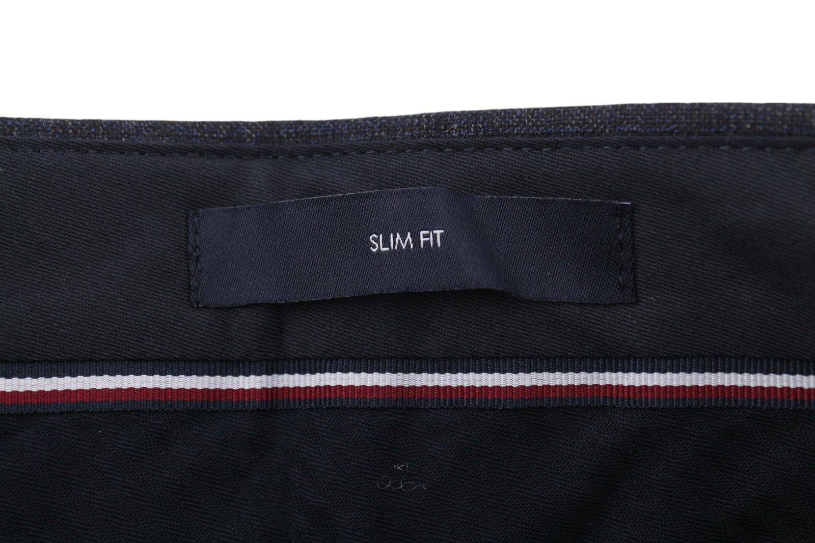 TOMMY HILFIGER Lardini vyriškos kelnės, 46 dydžio, mėlynos, raštuotos, vilnos ir kašmyro, plonos, kirpimo 