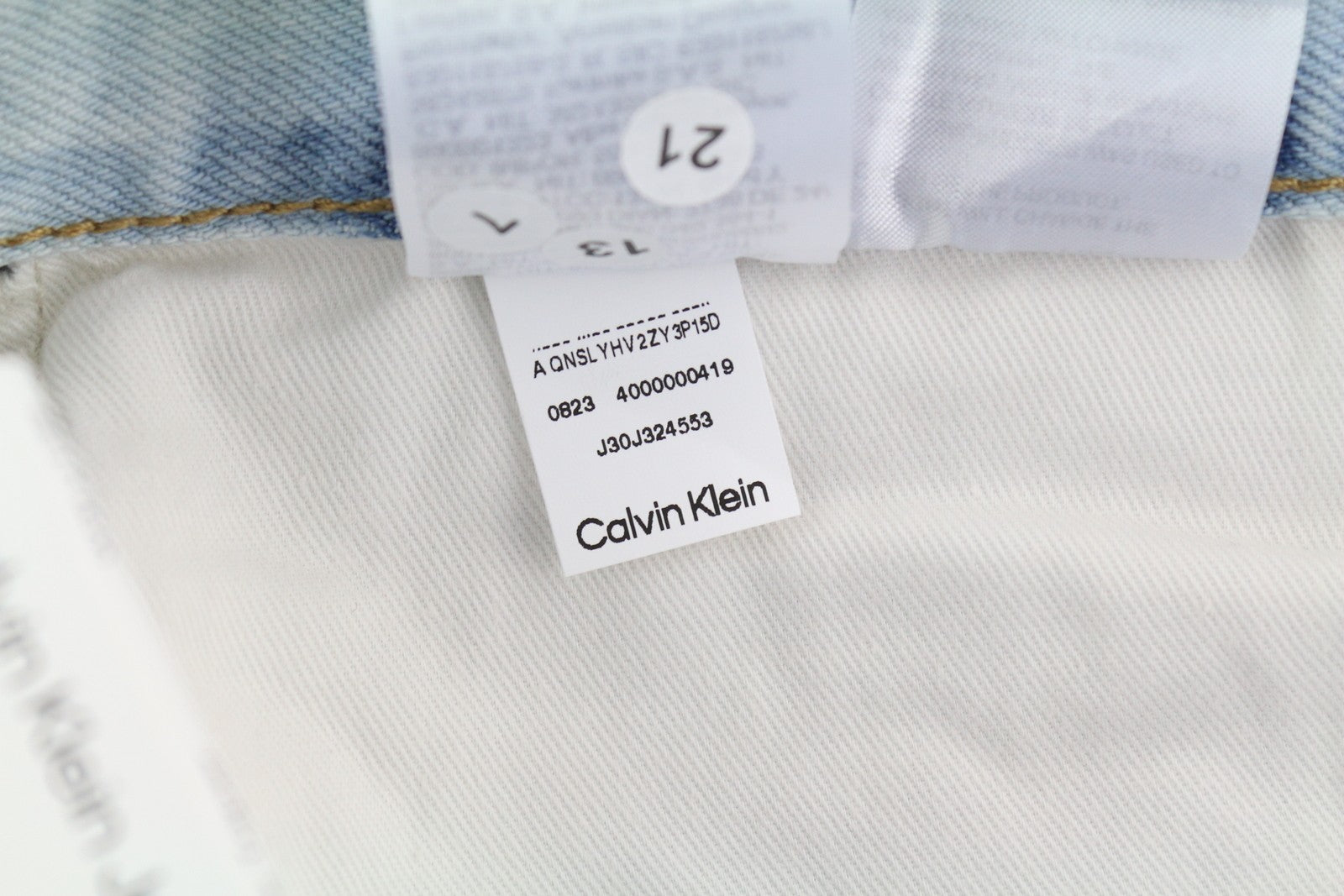 CALVIN KLEIN Regular Taper Men Jeans W31/L32 Light Blue Washed Denim Zip Fly