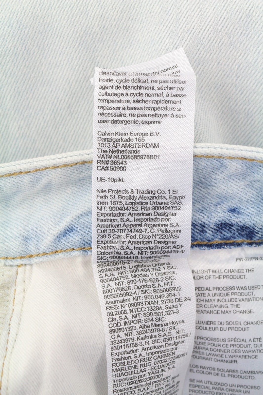 CALVIN KLEIN Regular Taper vyriški džinsai W29/L30 šviesiai mėlyni skalbto džinso užtrauktuku 