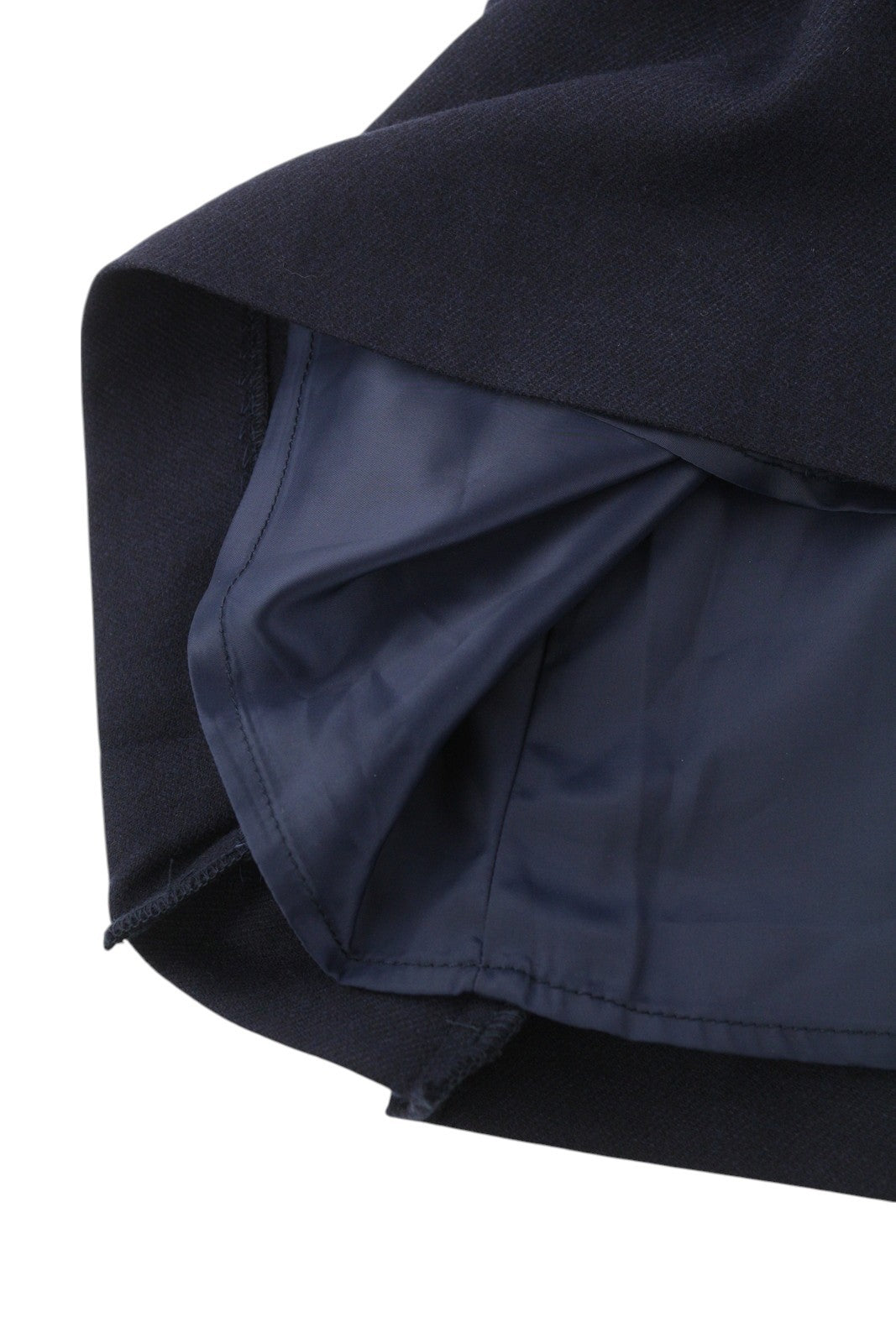 GANT skalbiamas tamprus vilnonis moteriškas sijonas, EU36, tamsiai mėlynas, su klostėmis ir pamušalu iki kelių.