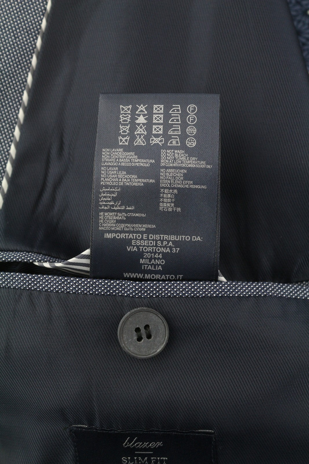 ANTONY MORATO vyriškas švarkas XL dydžio, mėlynas, dvieilis, su įpjova atvartu, plonas, raštuotas 