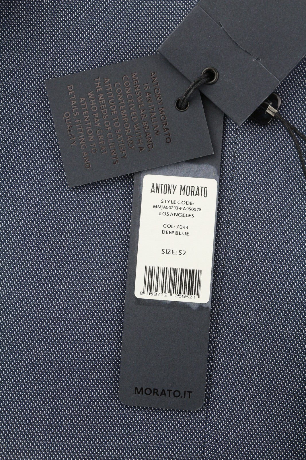 ANTONY MORATO vyriškas švarkas XL dydžio, mėlynas, dvieilis, su įpjova atvartu, plonas, raštuotas 