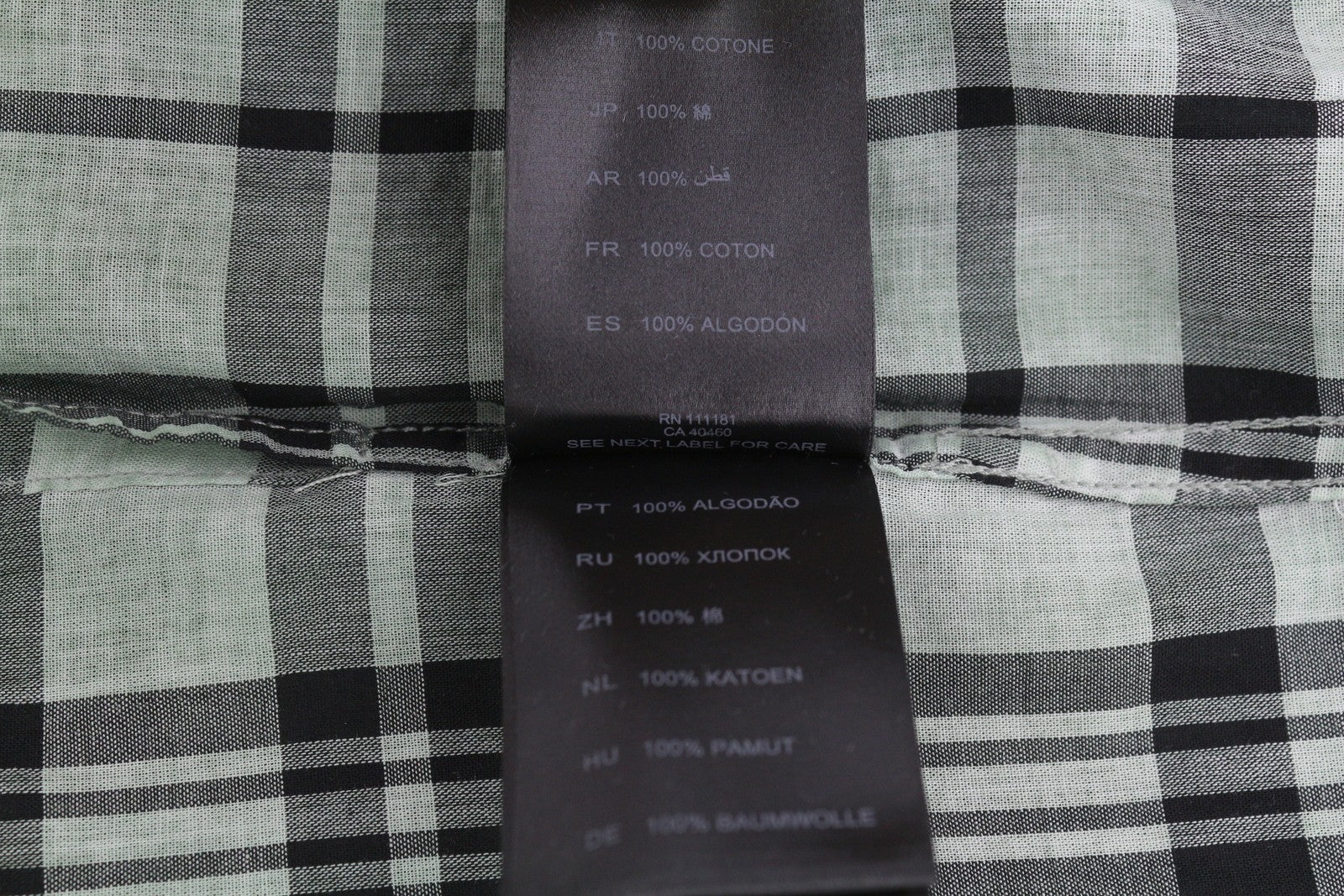 ANTONY MORATO tiesaus kirpimo vyriški marškinėliai, XL dydžio, žali, languoti, su įpjova, trumpomis rankovėmis.