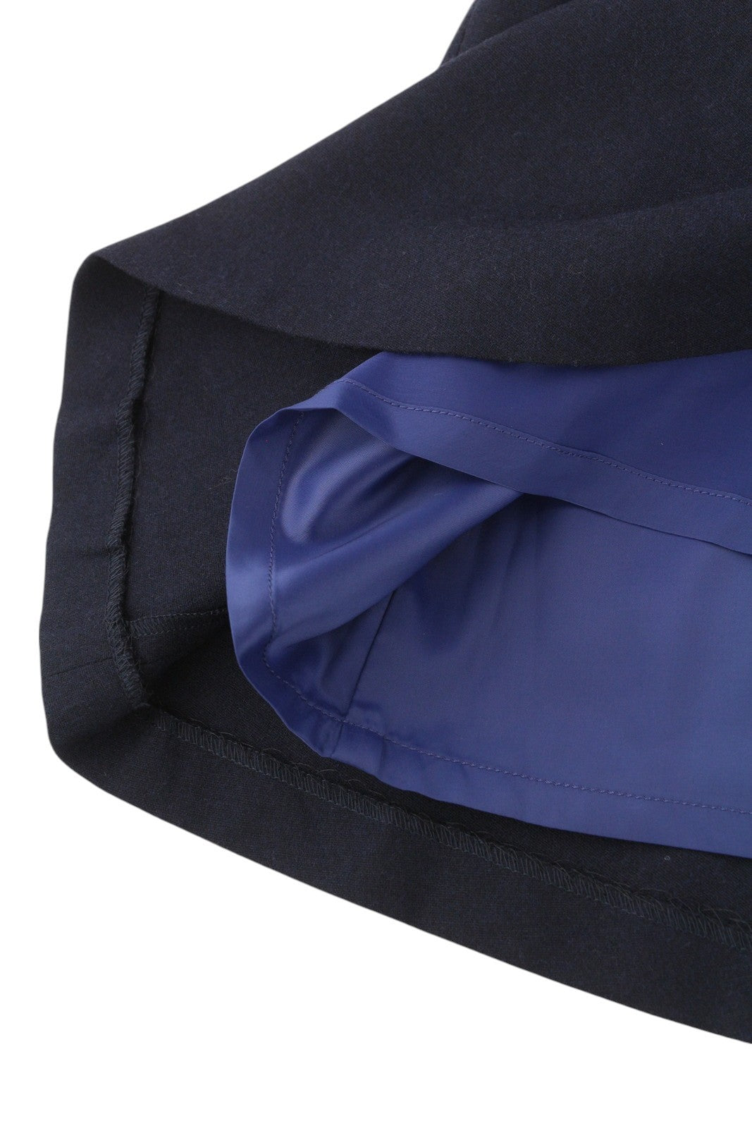 GANT flanelinis platėjantis moteriškas sijonas, EU36, tamsiai mėlynas, vilnos mišinio pamušalu, užtrauktuku iki kelių 